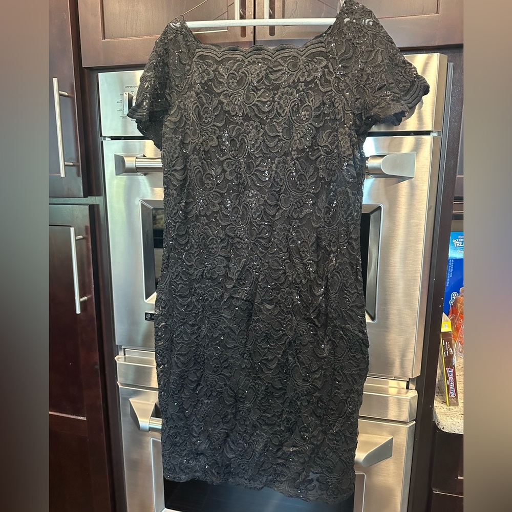 Onyx Black Sheath Mini Dress with Flutter Sleeves